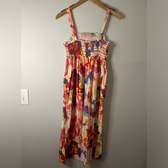 Anthropologie Zinnia Colorful Printed Smocked Midi Dress - Picture 8 of 9